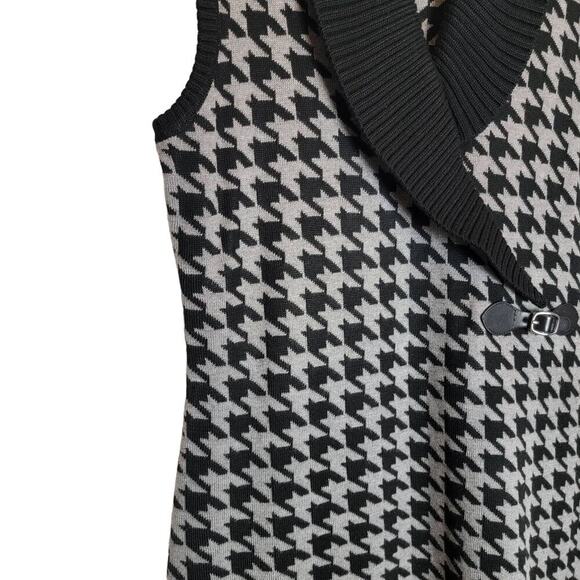 Calvin Klein Houndstooth Dark Academia Sleeveless Sweater Dress Petite Small 341 - Picture 6 of 10